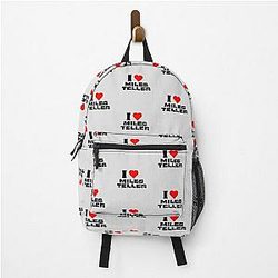 I Love Miles Teller Black Fonts Backpack