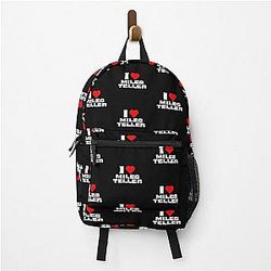 I Love Miles Teller White Backpack