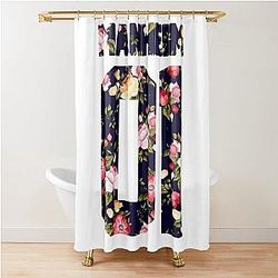 Milo Manheim Floral Jersey Shower Curtain