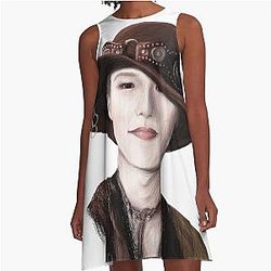 Mingi Digital Sketch A-Line Dress