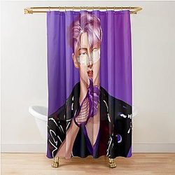 Ateez Deja Vu Mingi Fanart Wallpaper Posters Stickers Cyber Punk Shower Curtain
