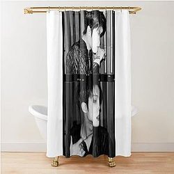 KPOP ATEEZ Mingi Hot Film Photo Set Black and White Shower Curtain