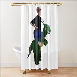 Dino Rider Shower Curtain