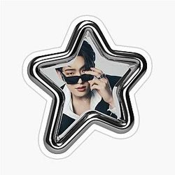 K-POP ATEEZ Mingi Chrome Heart Sticker