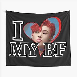 Kpop Ateez Mingi I Love My Boyfriend Tapestry