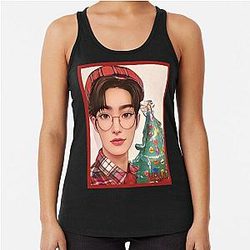 Ateez Christmas Selfie Mingi Racerback Tank Top