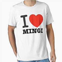 I love Ateez Mingi text typography T-Shirt
