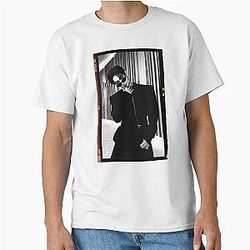 KPOP ATEEZ Mingi Hot Film Photo Set Classic Black and White T-Shirt