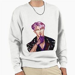 Ateez Deja Vu Mingi fanart wallpaper eatplaylove cyber punk Pullover Sweatshirt