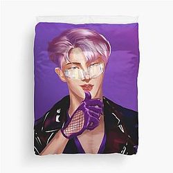 Ateez Deja Vu Mingi Fanart Wallpaper Posters Stickers Cyber Punk Duvet Cover