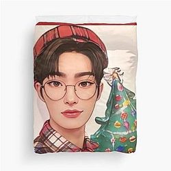 Ateez Christmas Mingi Duvet Cover