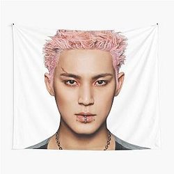 Kpop Seventeen Mingyu Pink Hair Birthday Tapestry