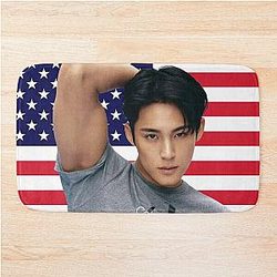 Kpop Seventeen Mingyu USA Flag Funny Bath Mat