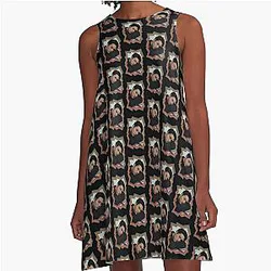 Kim Mingyu Seventeen Korean Kpop Retro Color Oil Paint Design A-Line Dress