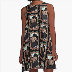 Kim Mingyu Seventeen Kpop Korean A-Line Oil Paint Dress