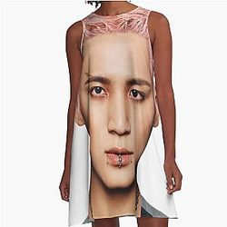 Kpop Seventeen Mingyu Pink Hair Birthday A-Line Dress
