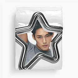 Kpop Svt Mingyu Y2k Chrome Star Duvet Cover