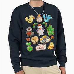 Gingerbread Minions Nerdy baking fun inspired with a fun gamer flare of Chocobos Moogles and Final Fantasy 14 Minions Pullover Sweatshirt