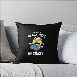 Despicable Me Minions Black Belt In Crazy Graphic Throw Pillow