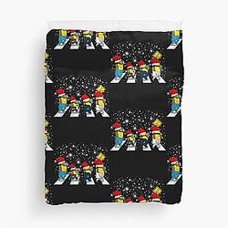 Minions Walk In Christmas Duvet Cover