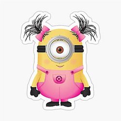 Minion Twin Tails Sticker