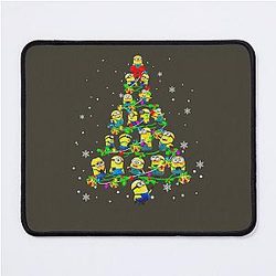 Minions Christmas Tree and Light Color Xmas Movie Gift Graphic, Unisex, I Love This, Mouse Pad