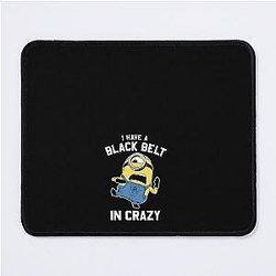 Despicable Me Minion Black Belt In Crazy Graphic Mouse Pad
