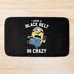 Despicable Me Minions Black Belt Crazy Bath Mat