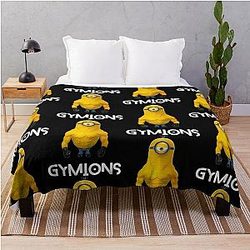 Gym Minions Throw Blanket
