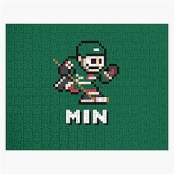Minnesota Wild (8-bit retro pixel art videogame player) jigsaw puzzle