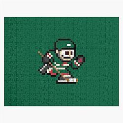 Minnesota Wild 8-bit Retro Pixel Art Videogame Jigsaw Puzzle