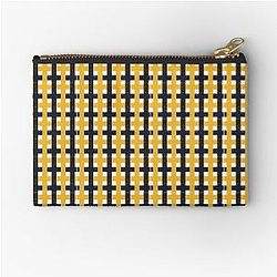 Mizzou Tigers Black Gold Plaid - University of Missouri Zipper Pouch