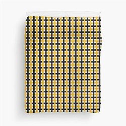 Mizzou Tigers Black and Gold Plaid University of Missouri Duvet Cover