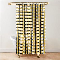 Mizzou Tigers Black and Gold Plaid University of Missouri Shower Curtain