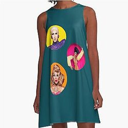 Yvie Oddly, Brooke Lynn Hytes and Miss Vanjie A-Line Dress
