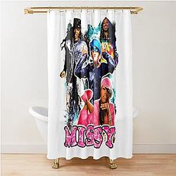 Vintage Missy Elliott Hip Hop Rap Washed Tee Shower Curtain