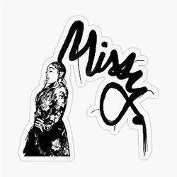 Missy Elliott Iconography Cover Black and White Sticker