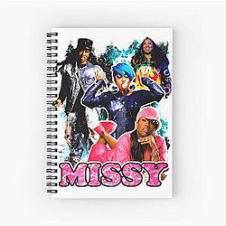Vintage Inspired Missy Elliot Hip Hop Rap Tee Spiral Notebook