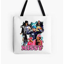 Vintage Inspired Missy Elliott Hip Hop Tee All Over Print Tote