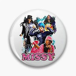 Vintage Inspired Missy Elliott Hip Hop Rap T-Shirt Pin