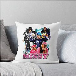 Vintage Inspired Missy Elliott Hip Hop Rap Throw Pillow