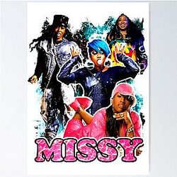 Vintage Missy Elliott Hip Hop Tee Poster