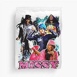 Vintage Inspired Missy Elliott Hip Hop Tee Duvet Cover