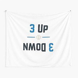 3 Up 3 Down - Modern Baseball Design by Backstop Co Tapestry