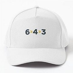 6-4-3 Double Play Modern Baseball Design by Backstop & Co Baseball Cap
