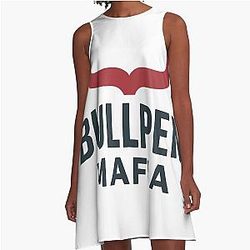 Bullpen Mafia – Modern Baseball Design by Backstop Co A-Line Dress