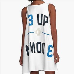 3 Up 3 Down - Modern Baseball Design by Backstop Co A-Line Dress