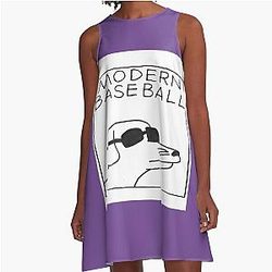 Modern Baseball Dog A-Line Dress