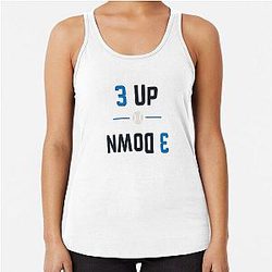 3 Up 3 Down Modern Baseball Design Racerback Tank Top