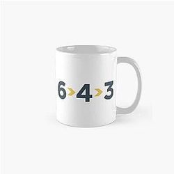 6-4-3 Double Play – Modern Baseball Design by Backstop Co Classic Mug